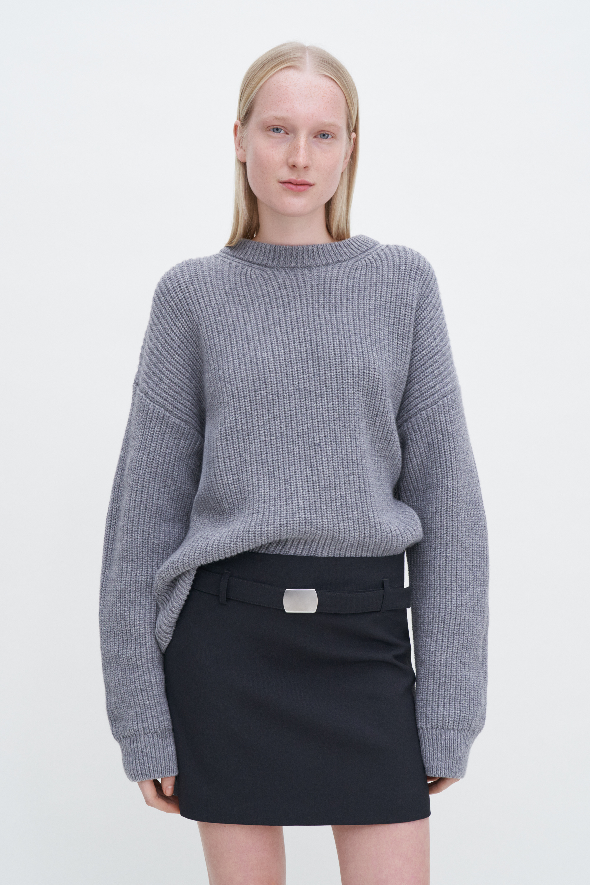 Filippa K Ribbed Wool Cashmere Sweater In Grey