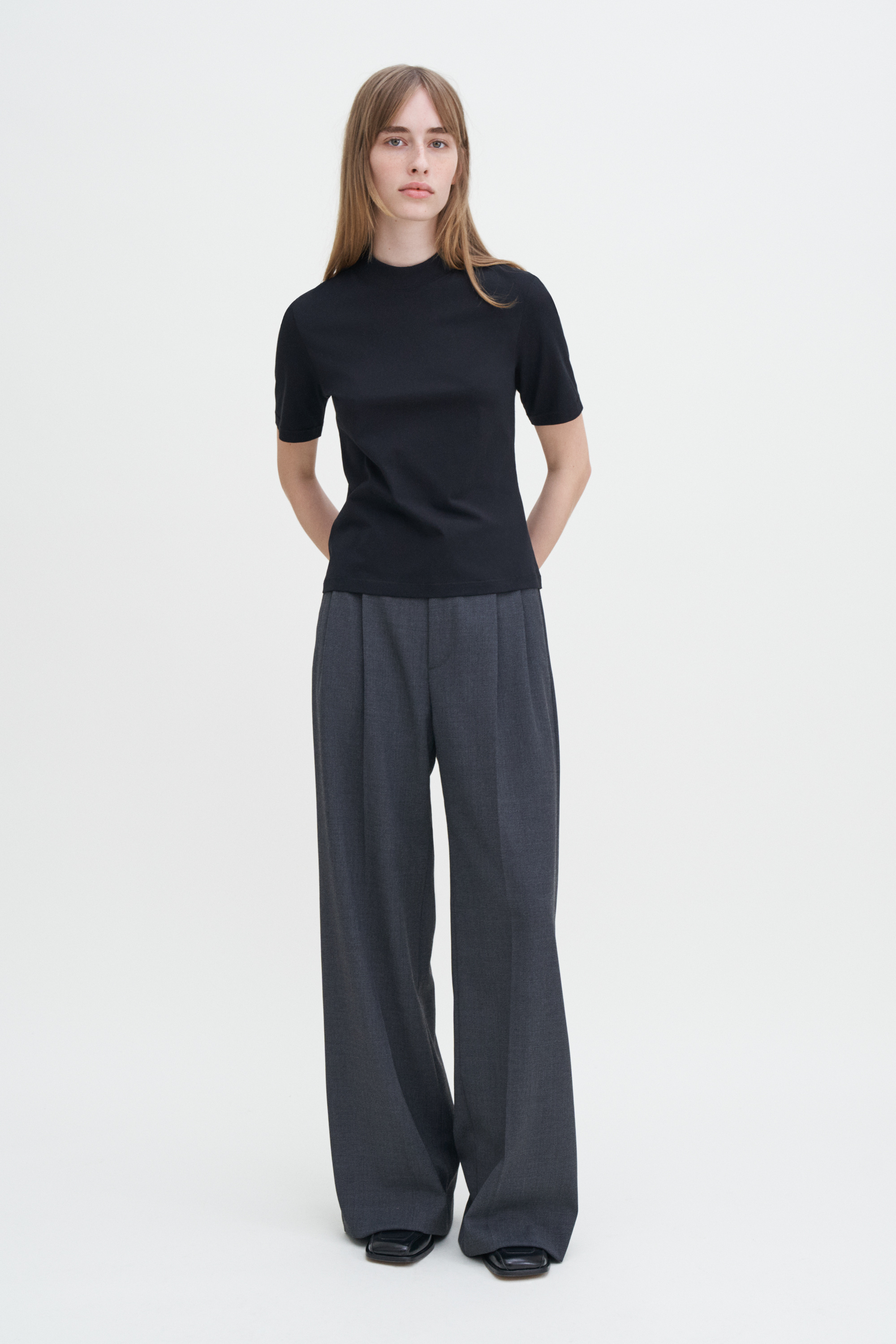 Shop Filippa K Mock Neck Tee In Black