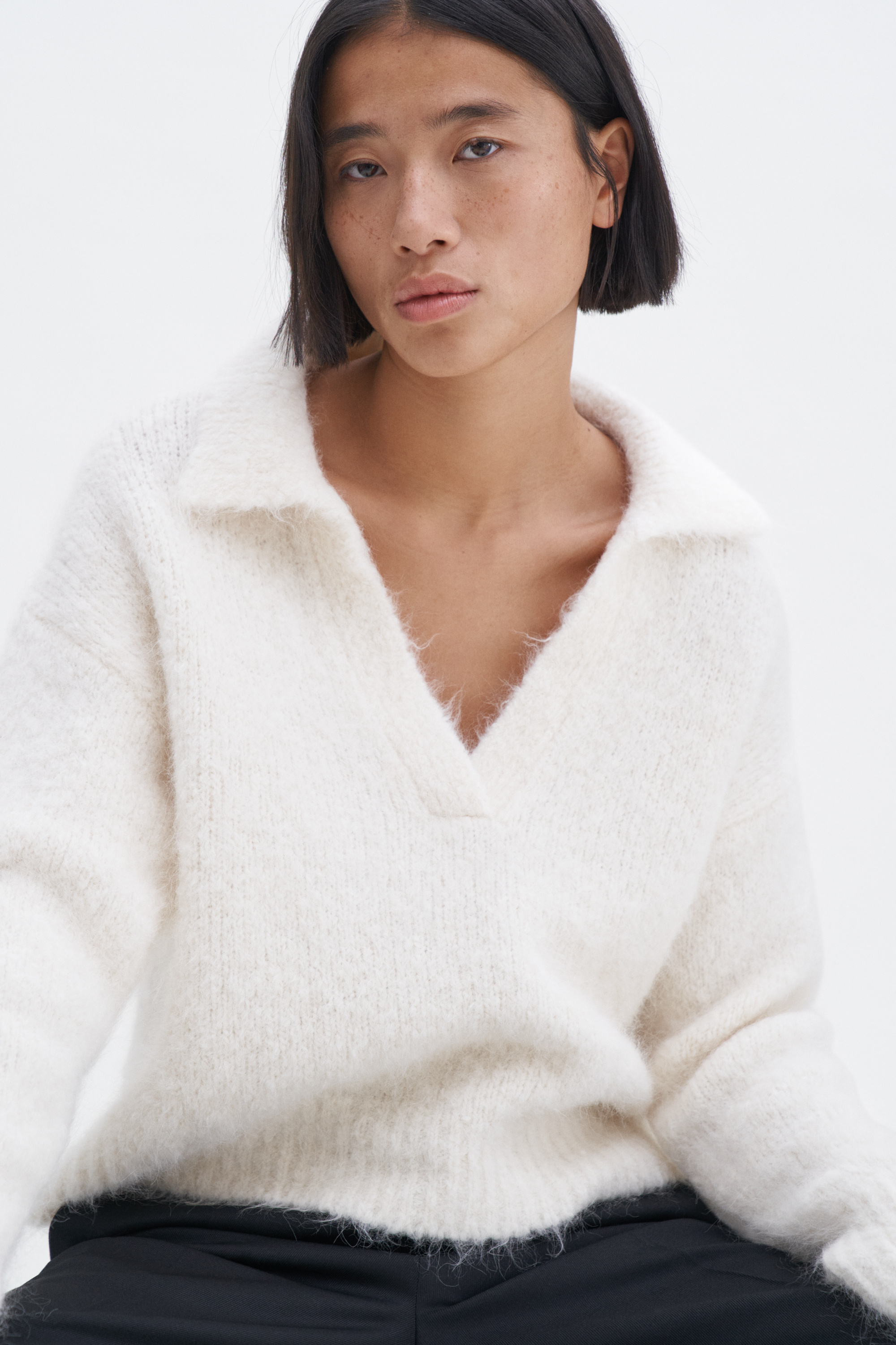 Shop Filippa K Soft Alpaca Polo Sweater In White