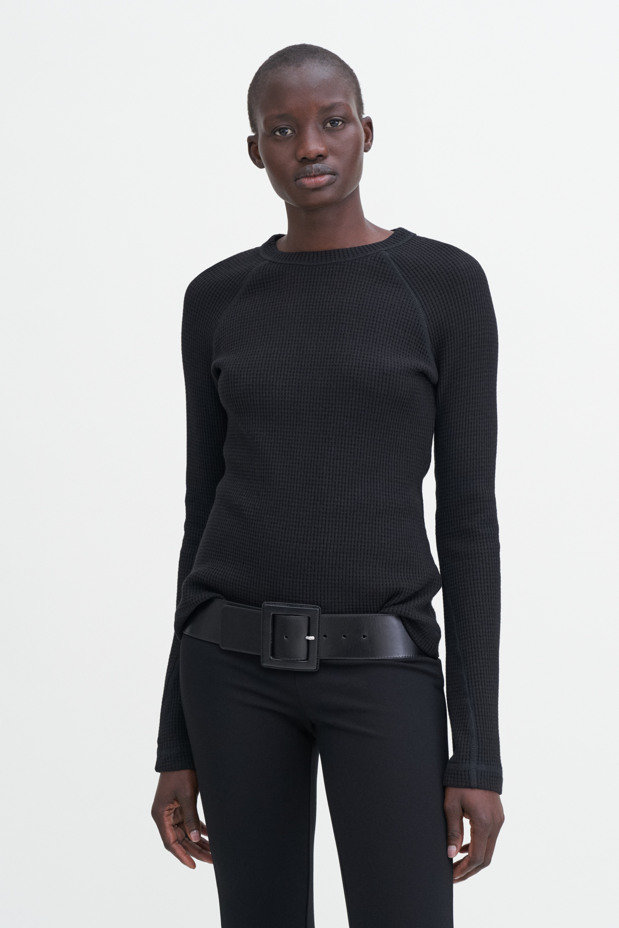 Shop Filippa K Waffle Sweater In Black