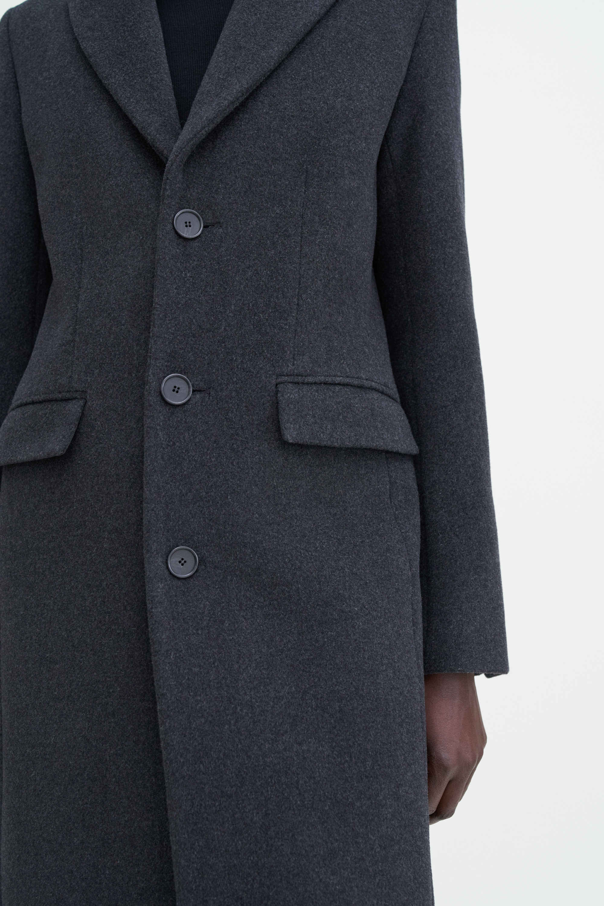 Shop Filippa K 93 Slim Wool Coat In Grey