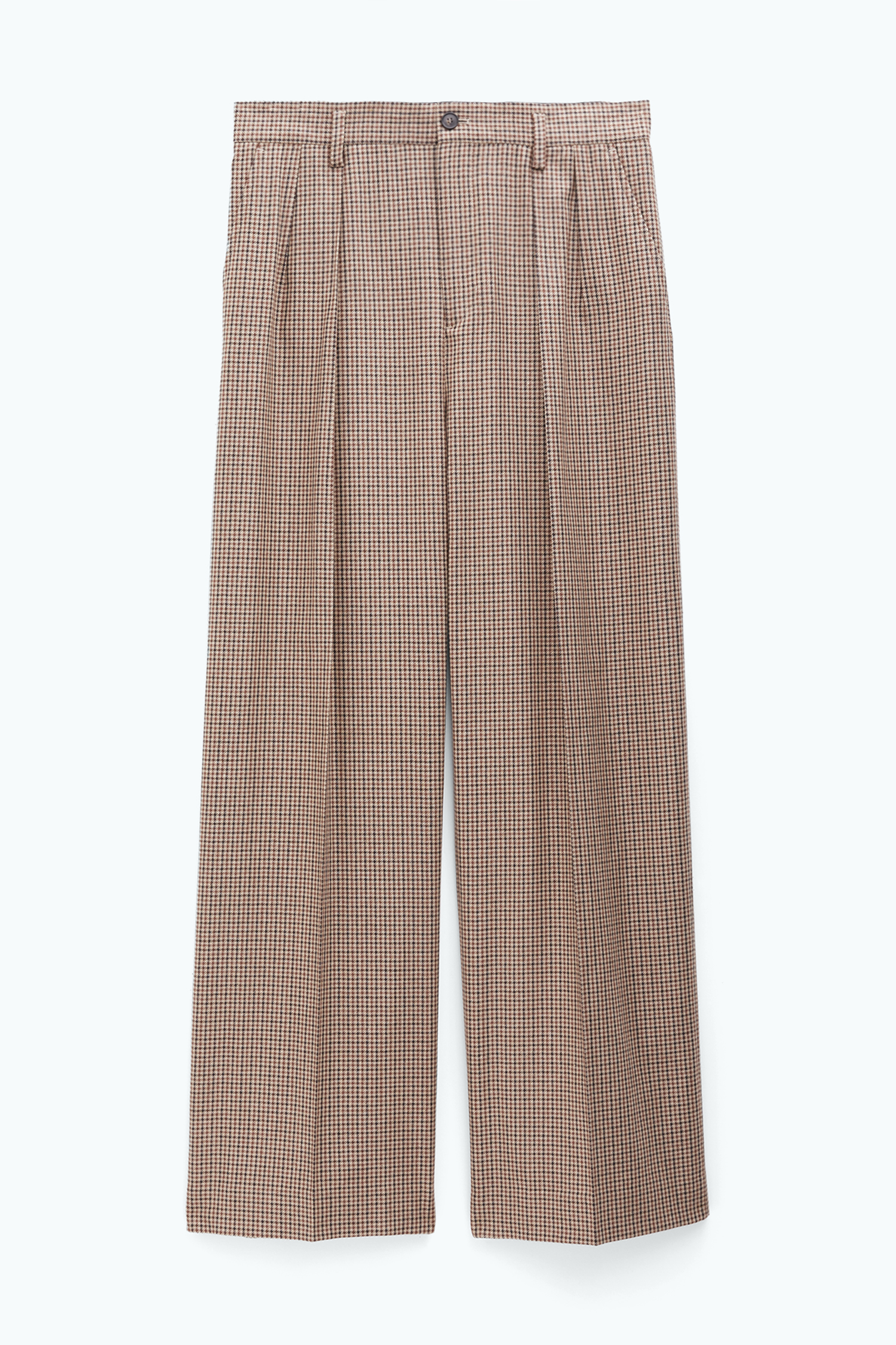 Shop Filippa K Wide Check Trousers In Brown