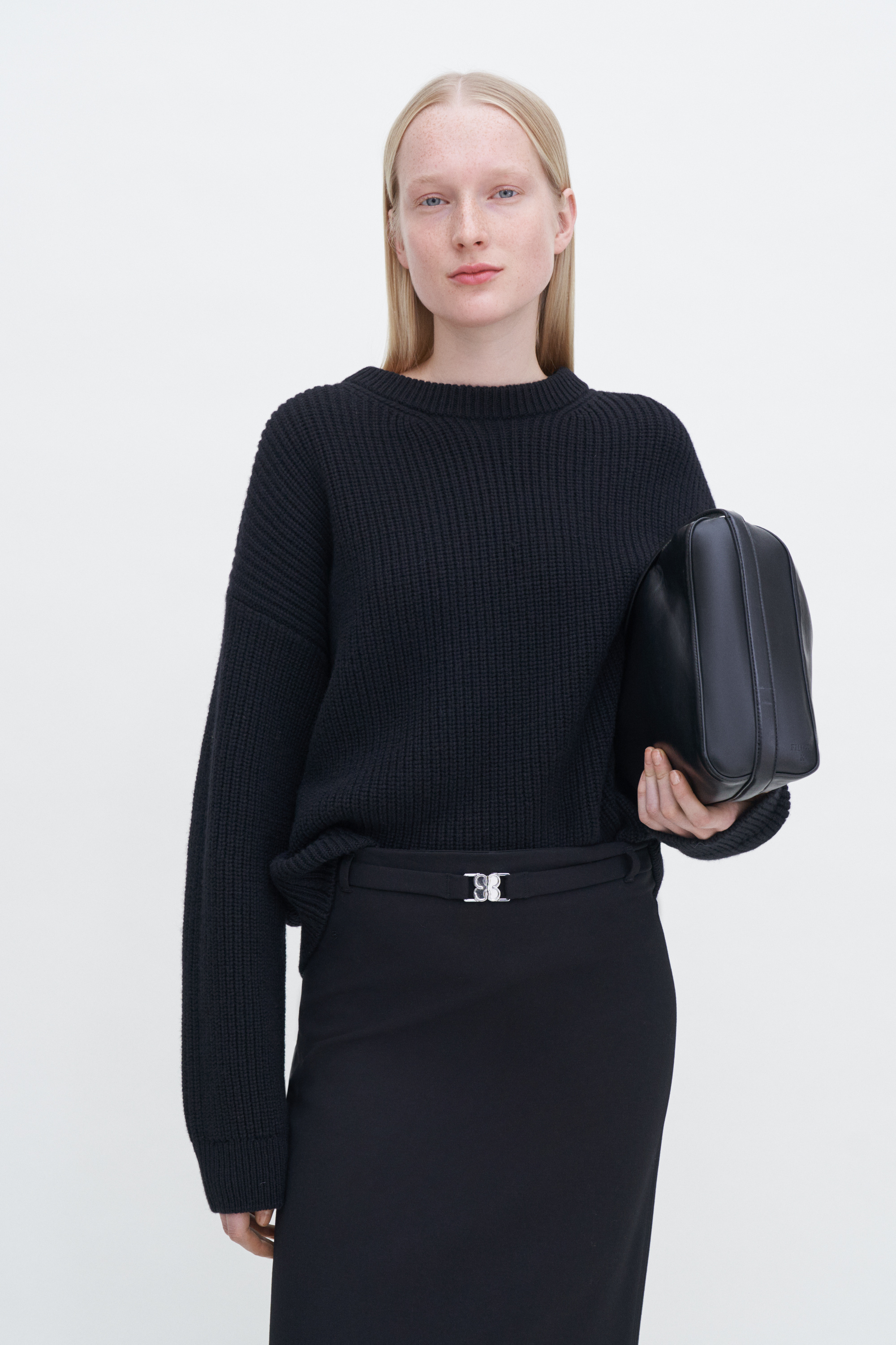 Filippa K Ribbed Wool Cashmere Sweater In Black