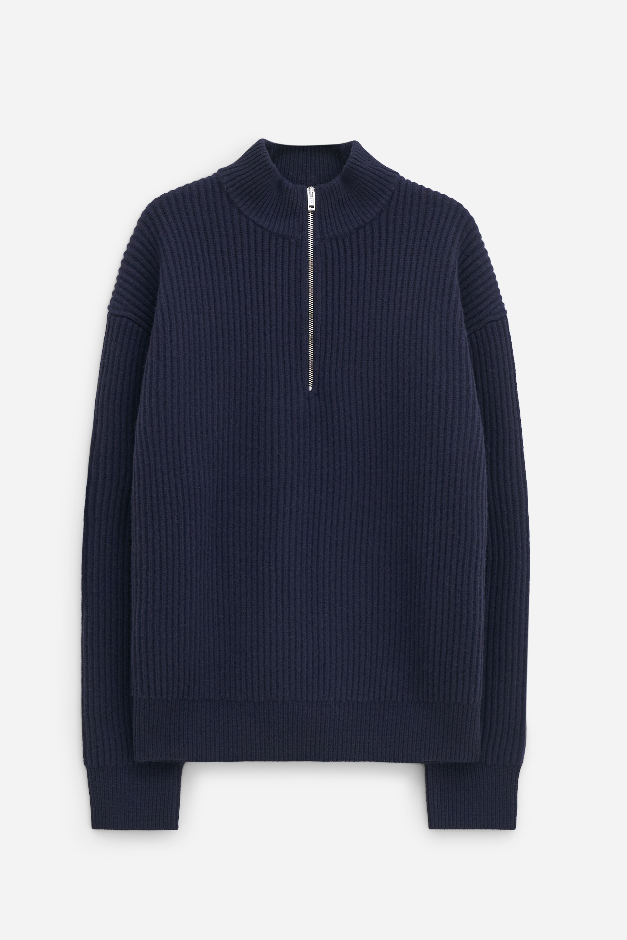 Shop Filippa K Lambswool Half Zip Sweater In Blue